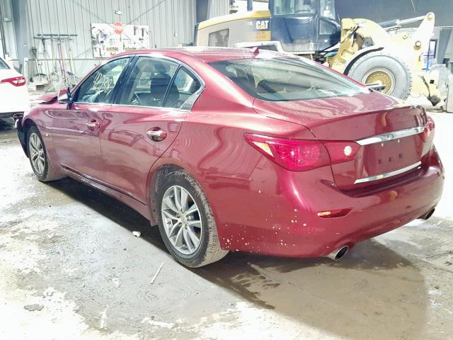 JN1BV7AR9EM702398 - 2014 INFINITI Q50 BASE RED photo 3