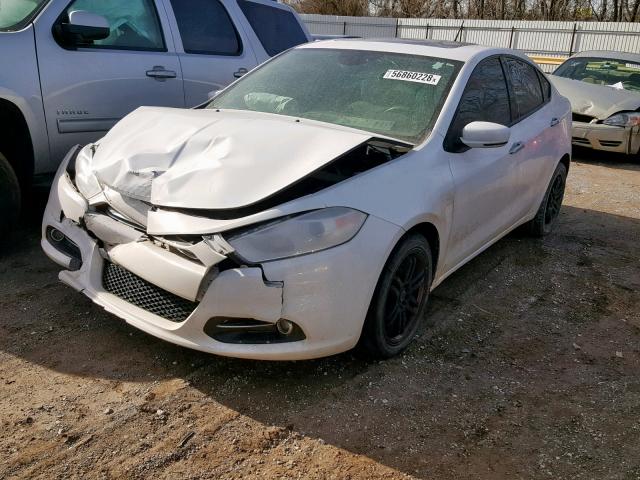 1C3CDFCA0DD105374 - 2013 DODGE DART LIMIT WHITE photo 2