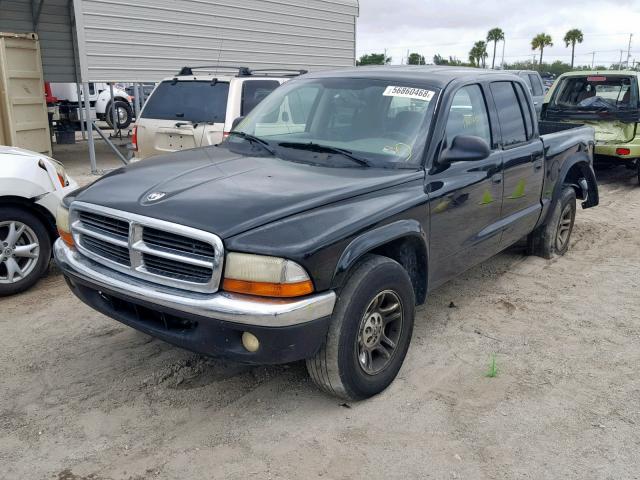 1D7HL48N84S639583 - 2004 DODGE DAKOTA QUA BLACK photo 2