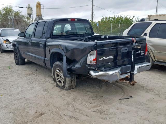 1D7HL48N84S639583 - 2004 DODGE DAKOTA QUA BLACK photo 3