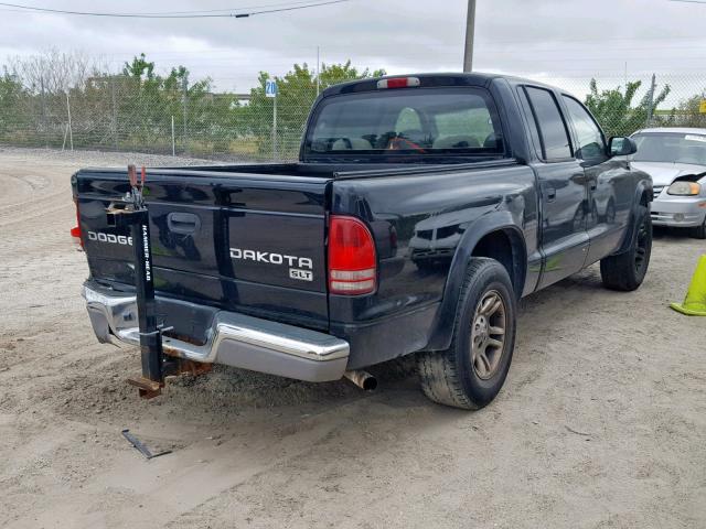 1D7HL48N84S639583 - 2004 DODGE DAKOTA QUA BLACK photo 4