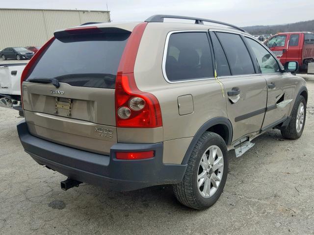 YV1CZ91H441117389 - 2004 VOLVO XC90 T6 GOLD photo 4