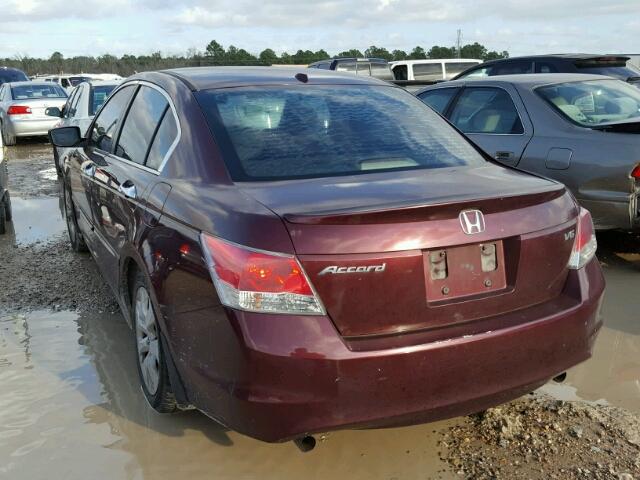 1HGCP36868A076711 - 2008 HONDA ACCORD EXL MAROON photo 3