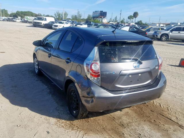 JTDKDTB33E1075864 - 2014 TOYOTA PRIUS C GRAY photo 3