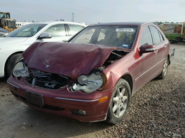 WDBRF61J42E001804 - 2002 MERCEDES-BENZ C 240 MAROON photo 2