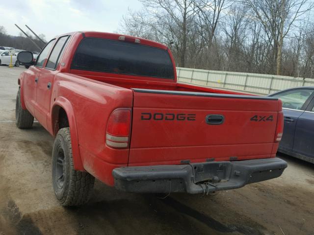 1B7GG2AX8YS724021 - 2000 DODGE DAKOTA QUA RED photo 3