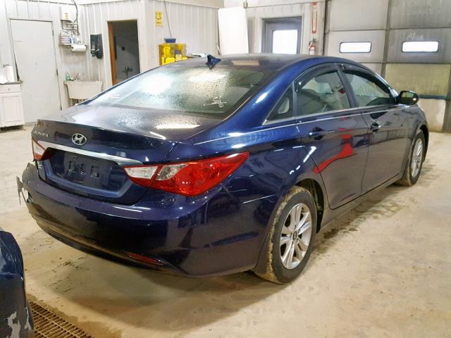 5NPEB4ACXBH100614 - 2011 HYUNDAI SONATA GLS BLUE photo 4