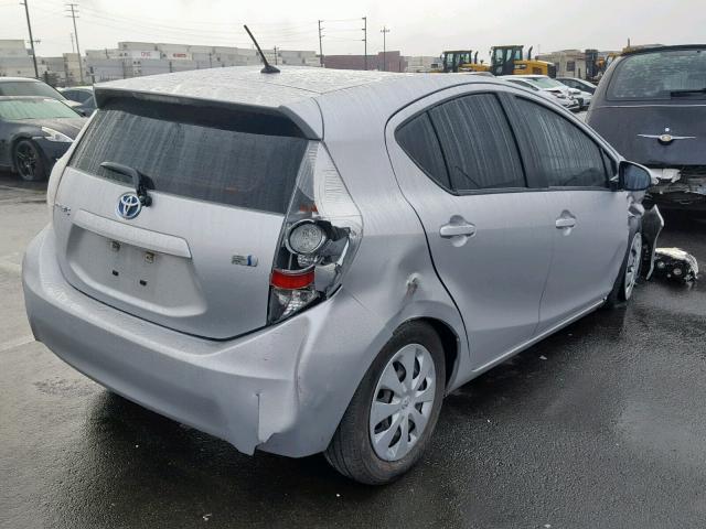 JTDKDTB36D1048656 - 2013 TOYOTA PRIUS C SILVER photo 4