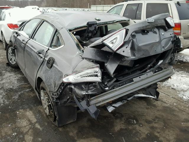 3FA6P0G74ER253280 - 2014 FORD FUSION S GRAY photo 3