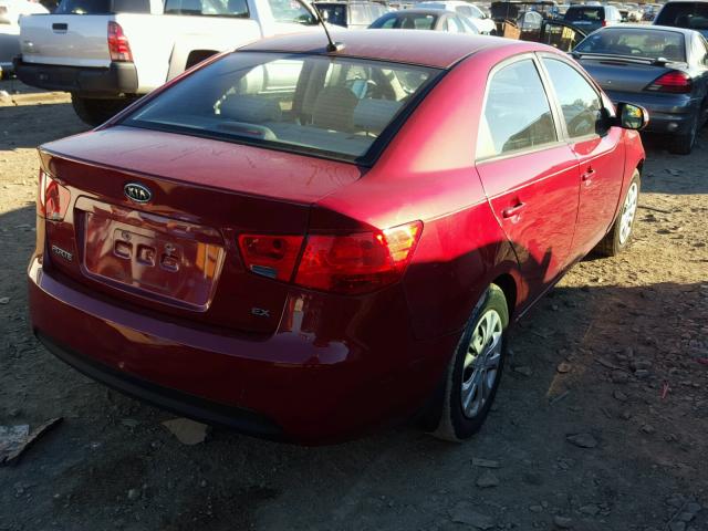 KNAFU4A27B5417589 - 2011 KIA FORTE EX RED photo 4