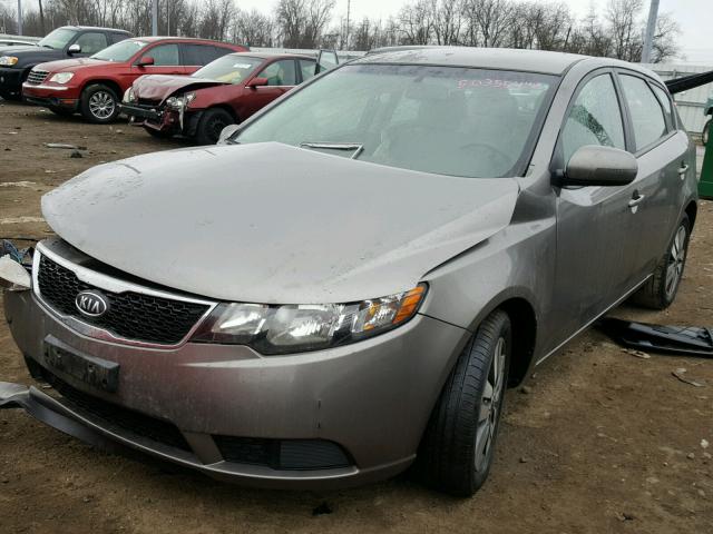 KNAFU5A20D5654255 - 2013 KIA FORTE EX GRAY photo 2