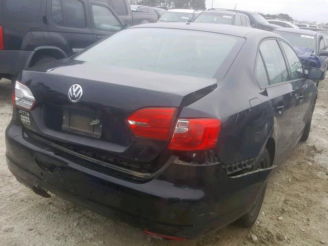 3VW2K7AJ8CM399421 - 2012 VOLKSWAGEN JETTA BASE BLACK photo 4