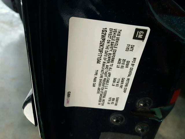 1G2WP52K73F171044 - 2003 PONTIAC GRAND PRIX BLUE photo 10