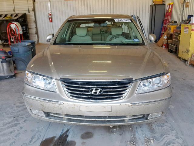 KMHFC46F99A394511 - 2009 HYUNDAI AZERA SE BEIGE photo 9