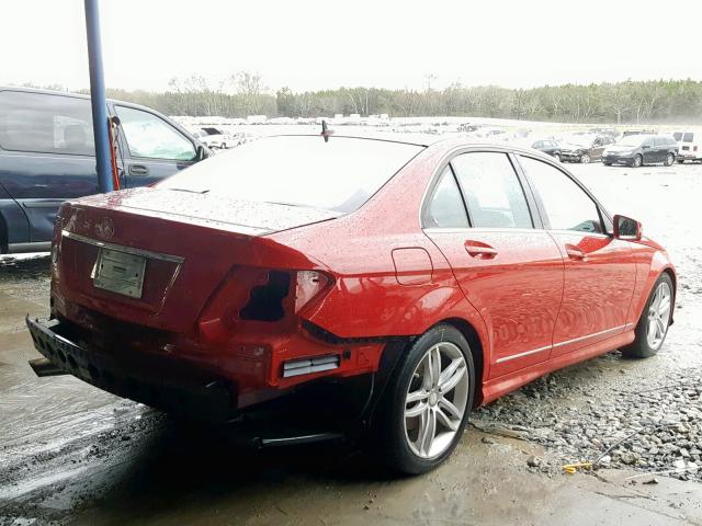 WDDGF4HB2DA766926 - 2013 MERCEDES-BENZ C 250 RED photo 4