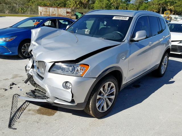 5UXWX5C59CL718738 - 2012 BMW X3 XDRIVE2 SILVER photo 2