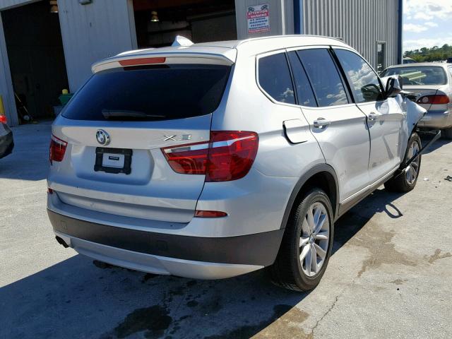 5UXWX5C59CL718738 - 2012 BMW X3 XDRIVE2 SILVER photo 4