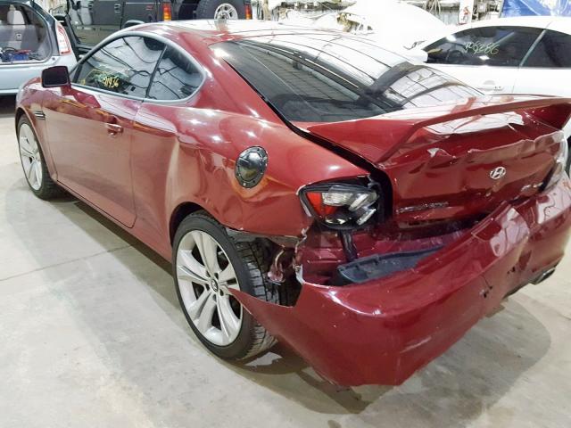 KMHHN66F68U283278 - 2008 HYUNDAI TIBURON GT RED photo 3