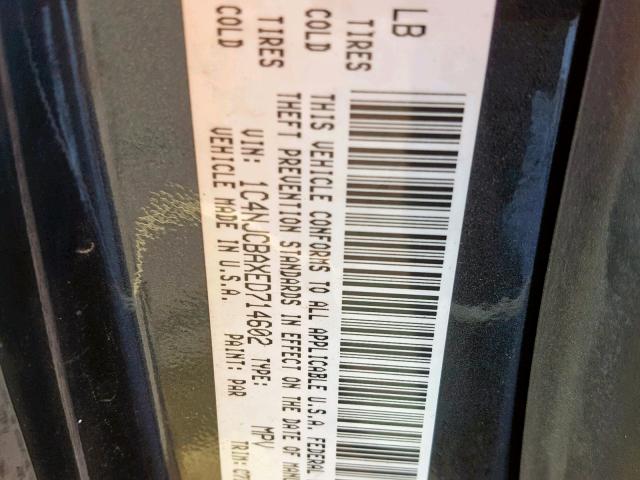 1C4NJCBAXED714602 - 2014 JEEP COMPASS SP 灰色 照片 10