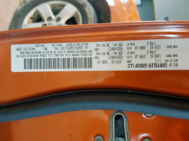 3D4PG1FG4BT511675 - 2011 DODGE JOURNEY MA ORANGE photo 10