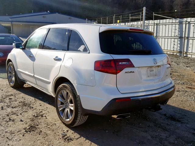 2HNYD2H71AH508408 - 2010 ACURA MDX ADVANC WHITE photo 3