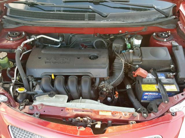 5Y2SM63805Z430826 - 2005 PONTIAC VIBE RED photo 7