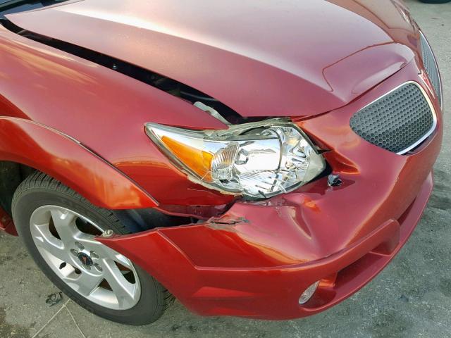 5Y2SM63805Z430826 - 2005 PONTIAC VIBE RED photo 9