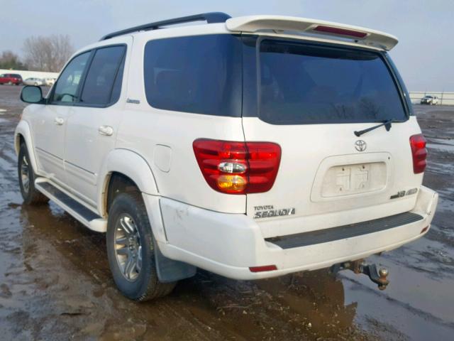 5TDBT48A34S230395 - 2004 TOYOTA SEQUOIA LI WHITE photo 3