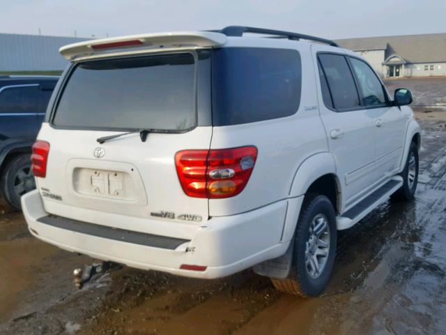 5TDBT48A34S230395 - 2004 TOYOTA SEQUOIA LI WHITE photo 4