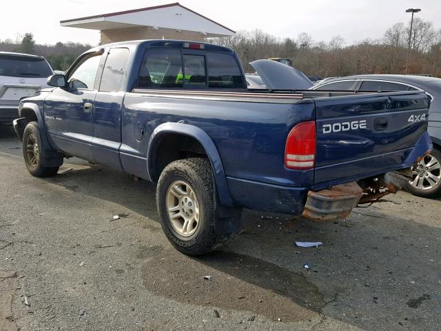 1B7GG32X82S639207 - 2002 DODGE DAKOTA SPO BLUE photo 3