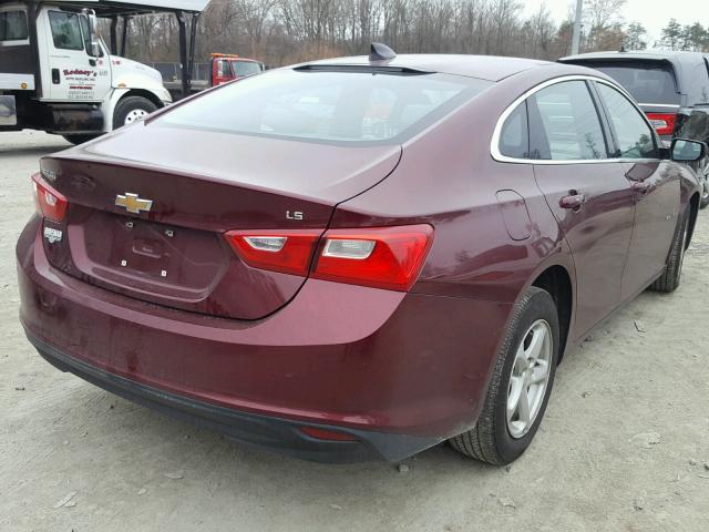 1G1ZB5ST7GF265021 - 2016 CHEVROLET MALIBU LS BURGUNDY photo 4