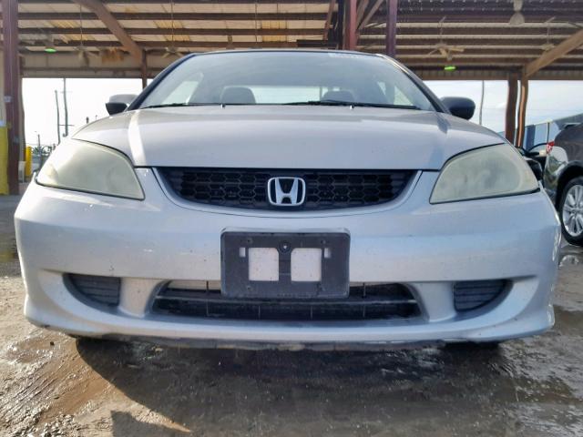 1HGEM22145L032954 - 2005 HONDA CIVIC DX V SILVER photo 9