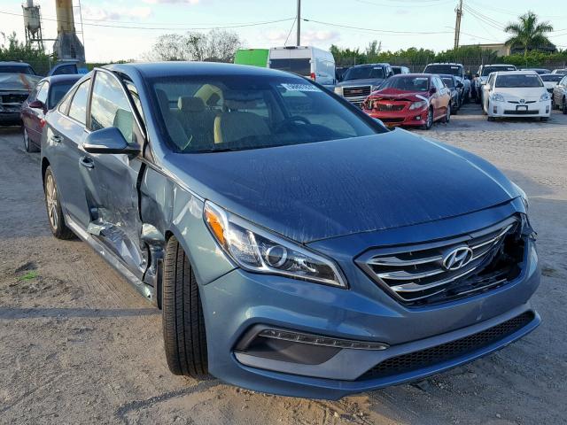 5NPE34AF8GH377728 - 2016 HYUNDAI SONATA SPO BLUE photo 1