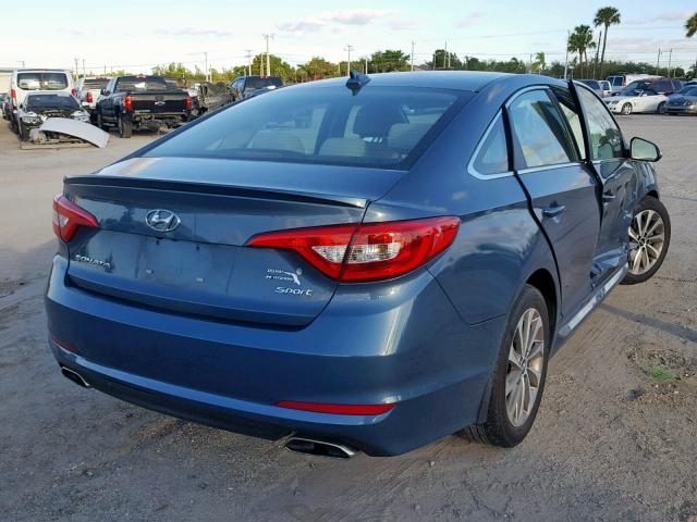 5NPE34AF8GH377728 - 2016 HYUNDAI SONATA SPO BLUE photo 4