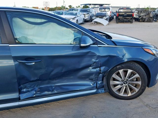 5NPE34AF8GH377728 - 2016 HYUNDAI SONATA SPO BLUE photo 9