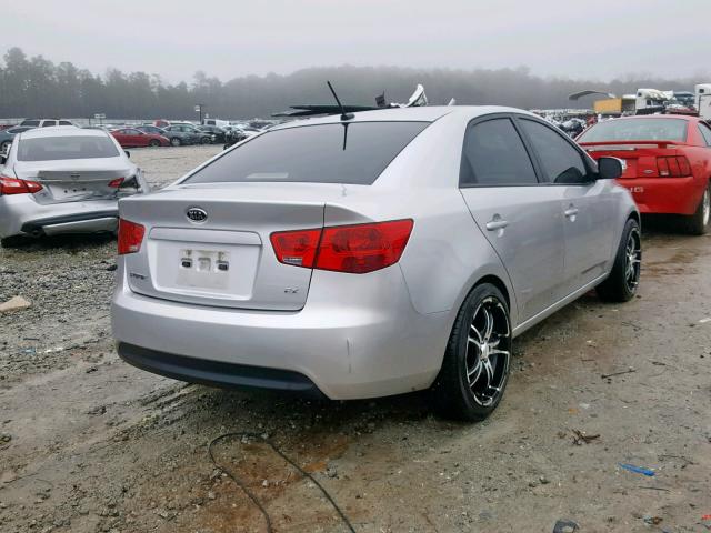 KNAFU4A21A5832549 - 2010 KIA FORTE EX SILVER photo 4