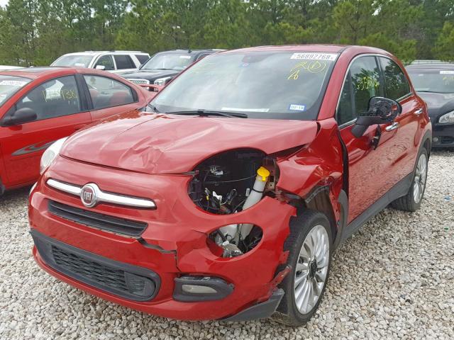 ZFBCFXDT0GP376145 - 2016 FIAT 500X LOUNG RED photo 2