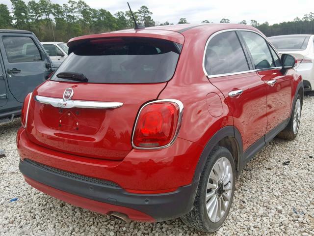 ZFBCFXDT0GP376145 - 2016 FIAT 500X LOUNG RED photo 4