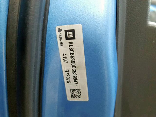 KL8CB6S90DC539947 - 2013 CHEVROLET SPARK LS BLUE photo 10