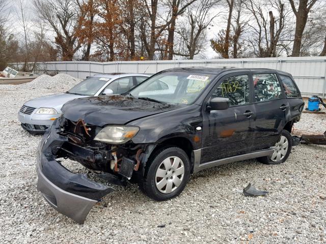 JA4LX31F54U001487 - 2004 MITSUBISHI OUTLANDER BLACK photo 2