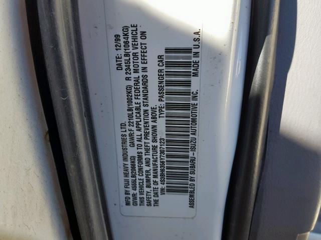 4S3BH6356Y7307123 - 2000 SUBARU LEGACY L SILVER photo 10