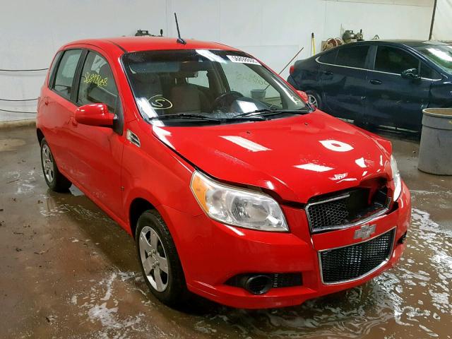 KL1TD66E39B349069 - 2009 CHEVROLET AVEO LS RED photo 1