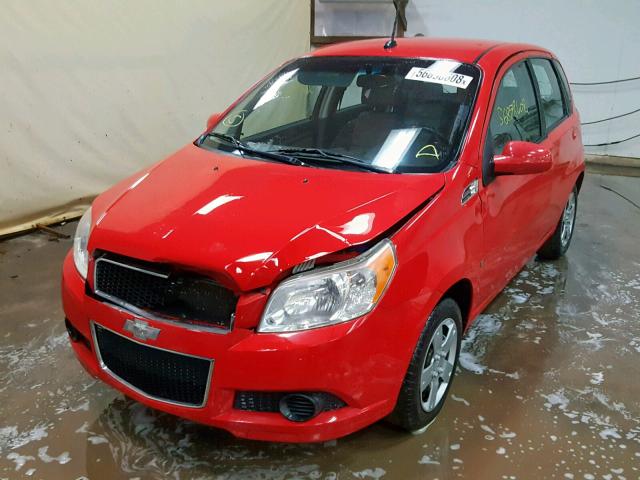KL1TD66E39B349069 - 2009 CHEVROLET AVEO LS RED photo 2