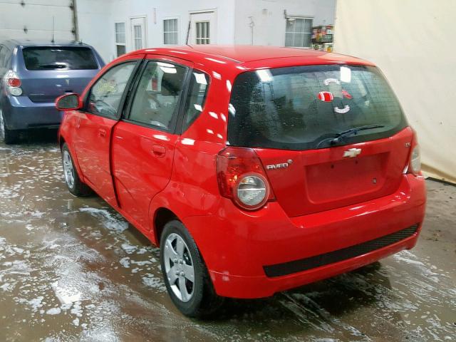 KL1TD66E39B349069 - 2009 CHEVROLET AVEO LS RED photo 3