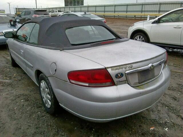 1C3EL45R64N407183 - 2004 CHRYSLER SEBRING LX SILVER photo 3