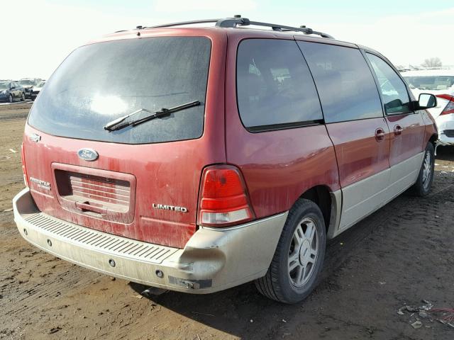 2FMDA58214BA30576 - 2004 FORD FREESTAR L RED photo 4