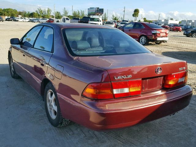 JT8BF28G1W5016190 - 1998 LEXUS ES 300 RED photo 3