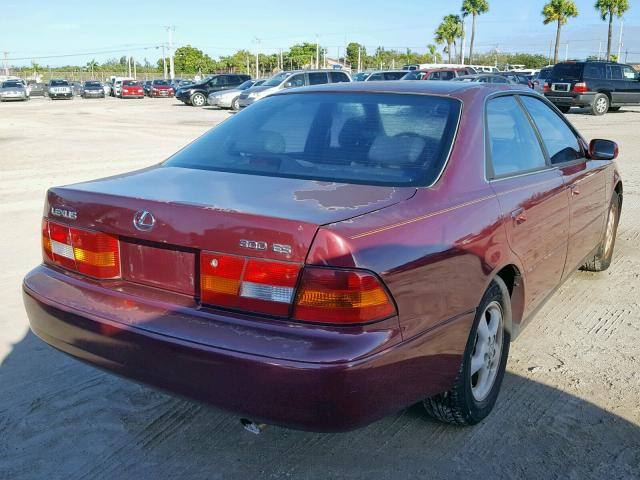 JT8BF28G1W5016190 - 1998 LEXUS ES 300 RED photo 4