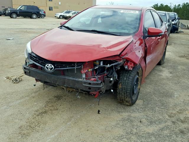 2T1BURHEXEC036115 - 2014 TOYOTA COROLLA L RED photo 2