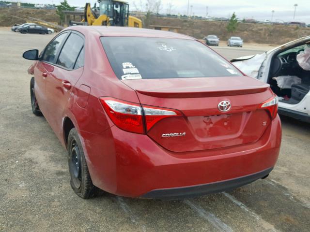 2T1BURHEXEC036115 - 2014 TOYOTA COROLLA L RED photo 3